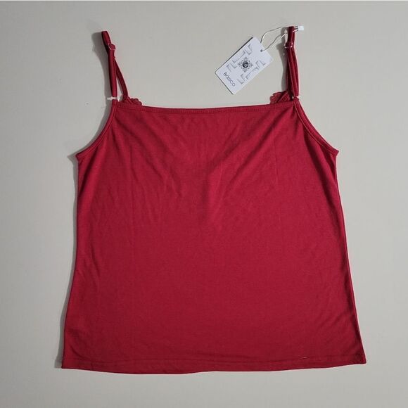 Basico Burgundy Lace Trimmed Cami - Picture 12 of 12